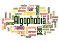 Algophobia fear of pain word cloud concept 2