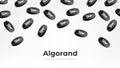 Algorand ALGO coin falling from the sky. ALGO cryptocurrency concept banner background