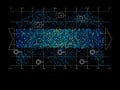 Algorithm for analyzing the digital cryptography data flow infographic. Vector illustrations. Big data. Digital visualization for