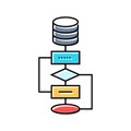 algorithm big data color icon vector illustration Royalty Free Stock Photo