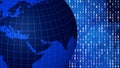 Algorithm for binary globe safeguarding digital world with binary code and global network security in face of cyber crime Royalty Free Stock Photo
