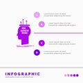 Algorithm, brain, conclusion, process, thinking Infographics Template for Website and Presentation. GLyph Purple icon infographic