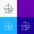 Algorithm, business, foretelling, pattern, plan Icon Over Various Background. Line style design, designed for web and app. Eps 10 Royalty Free Stock Photo