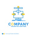 Algorithm, chart, data, diagram, flow Blue Yellow Business Logo