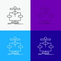Algorithm, chart, data, diagram, flow Icon Over Various Background. Line style design, designed for web and app. Eps 10 vector Royalty Free Stock Photo