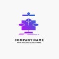 Algorithm, chart, data, diagram, flow Purple Business Logo Template. Place for Tagline