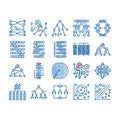 algorithm data technology ai icons hand drawn Royalty Free Stock Photo