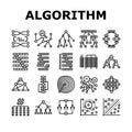 algorithm data technology ai icons set vector Royalty Free Stock Photo