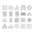 algorithm data technology ai icons set vector Royalty Free Stock Photo