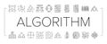 algorithm data technology ai icons set vector Royalty Free Stock Photo