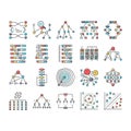 algorithm data technology ai icons set vector Royalty Free Stock Photo