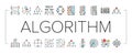 algorithm data technology ai icons set vector Royalty Free Stock Photo
