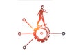 Algorithm, data, user, element, software concept. Hand drawn isolated vector.