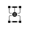 Algorithm of decisions black icon, vector sign on isolated background. Algorithm of decisions concept symbol Royalty Free Stock Photo