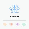 Algorithm, design, method, model, process 5 Color Line Web Icon Template isolated on white. Vector illustration Royalty Free Stock Photo