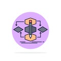 Algorithm, design, method, model, process Flat Color Icon Vector