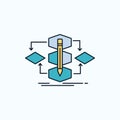 Algorithm, design, method, model, process Flat Icon. green and Yellow sign and symbols for website and Mobile appliation. vector