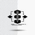 Algorithm, design, method, model, process Glyph Icon on Transparent Background. Black Icon