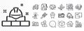 Algorithm, Engineering documentation and Building line icons for web app. Pictogram icon. Glare of light icons. Vector Royalty Free Stock Photo