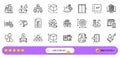 Algorithm, Entrance and Engineering team line icons for web app. Pictogram icon. Line icons. Vector Royalty Free Stock Photo