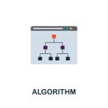 Algorithm flat icon. Colored sign from machine learning collection. Creative Algorithm icon illustration for web design