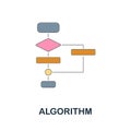 Algorithm flat icon. Colored sign from machine learning collection. Creative Algorithm icon illustration for web design