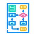 algorithm flowchart ai integration color icon vector illustration