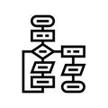 algorithm flowchart ai integration line icon vector illustration