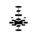 algorithm flowchart machine learning glyph icon vector illustration