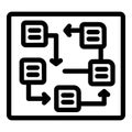 Algorithm flowchart showing data processing with arrows
