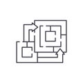 Algorithm of the game line icon concept. Algorithm of the game vector linear illustration, symbol, sign Royalty Free Stock Photo