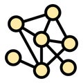 Algorithm Icon Computational Logic in Flat Line Color Style