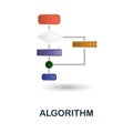 Algorithm icon. 3d illustration from artificial intelligence collection. Creative Algorithm 3d icon for web design Royalty Free Stock Photo