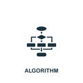Algorithm icon. Monochrome simple Artificial Intelligence icon for templates, web design and infographics