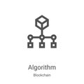 algorithm icon vector from blockchain collection. Thin line algorithm outline icon vector illustration. Linear symbol for use on