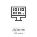 algorithm icon vector from web hosting collection. Thin line algorithm outline icon vector illustration. Linear symbol for use on Royalty Free Stock Photo