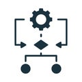 Algorithm managing process with automated system and gear icon Royalty Free Stock Photo