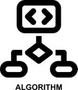algorithm, procedure, flow chart, programming, coding, software development outline icon