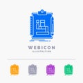 Algorithm, process, scheme, work, workflow 5 Color Glyph Web Icon Template isolated on white. Vector illustration Royalty Free Stock Photo
