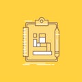 Algorithm, process, scheme, work, workflow Flat Line Filled Icon. Beautiful Logo button over yellow background for UI and UX,