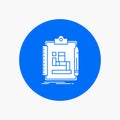 Algorithm, process, scheme, work, workflow White Glyph Icon in Circle. Vector Button illustration Royalty Free Stock Photo