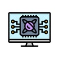 algorithm screen quantum computer color icon vector illustration Royalty Free Stock Photo