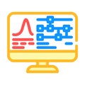 algorithm screen quantum computer color icon vector illustration Royalty Free Stock Photo