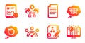 Algorithm, Sharing economy and File icons set. Internet report, Quick tips and Correct answer signs. Vector