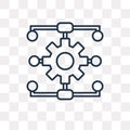Algorithm vector icon isolated on transparent background, linear