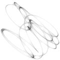 Abstract curve geometric line art sketch illustration
