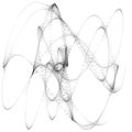Abstract curve geometric line art sketch illustration