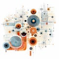 Algorithmic Art Array Isolated On White Background Design