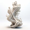 Algorithmic Art Sculpture Isolated On White Background Image Royalty Free Stock Photo