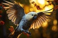 Algorithmic charm, a parrot in the forest crafted by AI